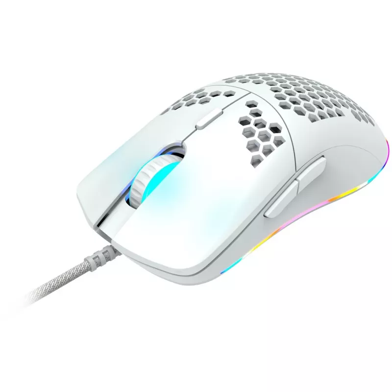 CANYON Puncher GM-11, spēļu pele ar 7 programmējamām pogām, Pixart 3519 optiskais sensors, 4 DPI līmeņi līdz 4200, 5 miljonu klikšķu taustiņu kalpošanas laiks, 1,65 m Ultraweave kabelis, UPE fe