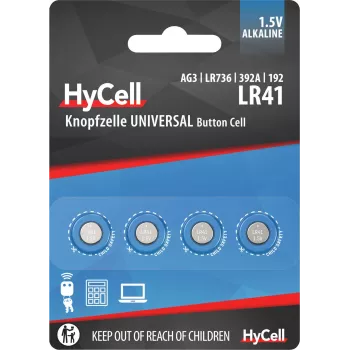 Ansmann HyCell 1516-0025 - Vienreizējās lietošanas baterija - LR41 - Sārma - 1,5 V - 4 gab. - Sudraba