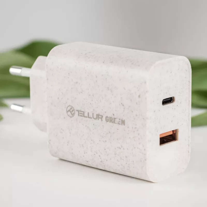 Lādētājs Tellur TLL151321 Type-C PD20W USB QC3.0, 20W PD un QC3.0 ātrā uzlāde