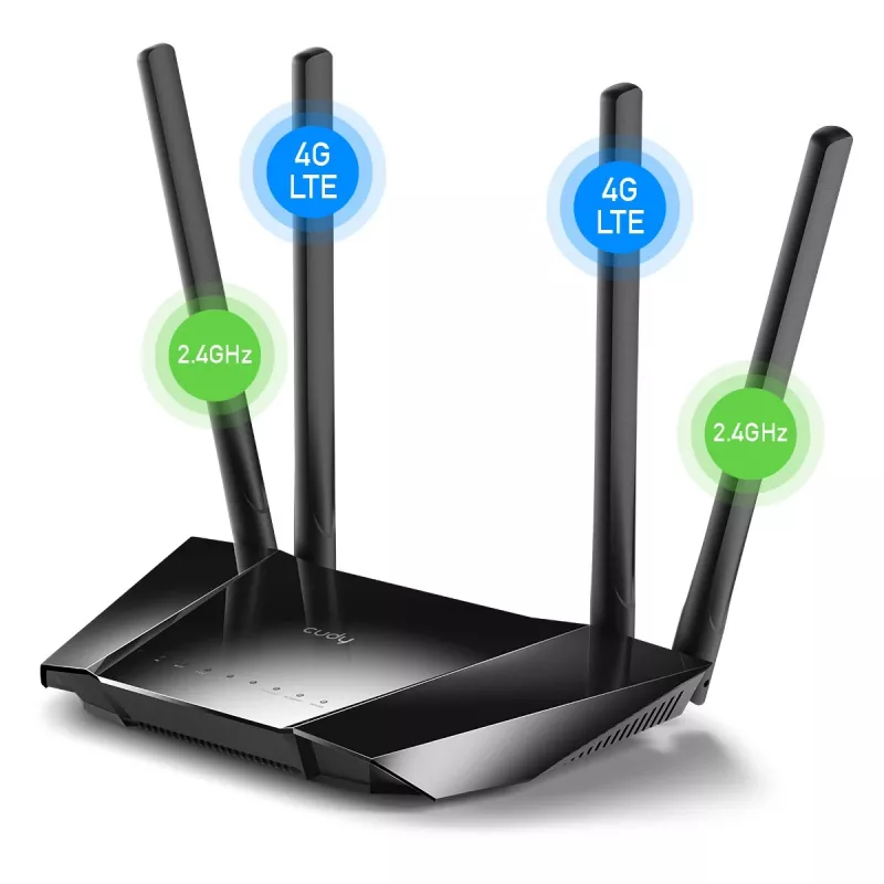 Cudy LT400 bezvadu maršrutētājs Fast Ethernet vienas joslas (2,4 GHz) 4G melns