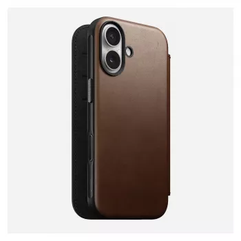 Folio stila telefona maciņš Nomad NM014209858 Apple iPhone 17, 16 cm (6,3 collas), brūns, 4 karšu kabatiņas