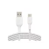 USB kabelis Belkin CAB002BT1MWH 1m USB A uz USB C balts