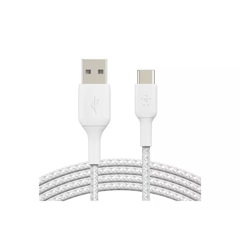 USB kabelis Belkin CAB002BT1MWH 1m USB A uz USB C balts