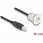 DeLOCK 88182 USB kabelis USB 2.0 0,3 m USB B melns sudrabains