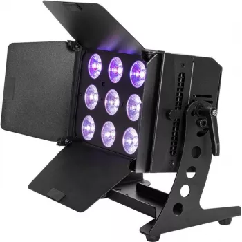 LED par gaisma EUROLITE CLS-9 QCL RGB/WW 9x7W — kompakta skatuves izgaismošanas lampa ar 9 x 7 W RGB/WW gaismas diodēm