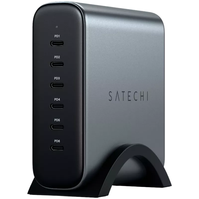 Iekštelpu lādētājs Satechi ST-C200GM-EU universāls pelēks 6 USB Type-C pieslēgvietas