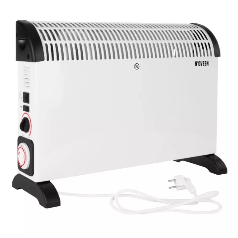 Konvektora elektriskais telpu sildītājs NOVEEN CH-6000 TIMER TURBO FAN 2000W 3 jaudas līmeņi montāža pie sienas/uz grīdas balta