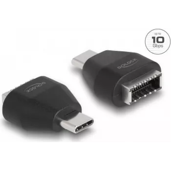 DeLOCK adapteris USB Type-C vīrišķais uz USB 10 Gbps Type-E Key A sievišķo melns
