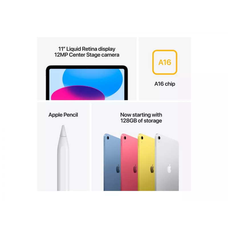 Planšetdators Apple iPad 5G LTE-TDD & LTE-FDD 11 collu A16 128GB iPadOS 18