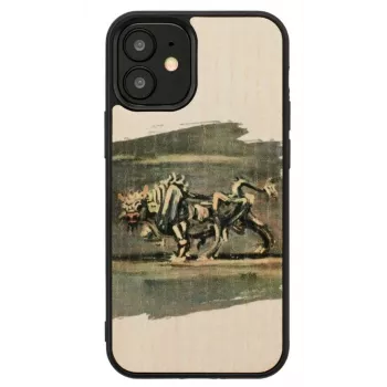 Telefona maciņš Man and Wood iPhone 12 mini — balta vērša dizains