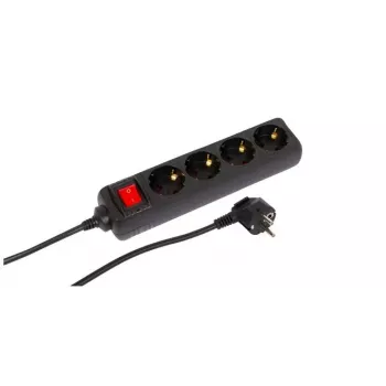 Microconnect MC-GRU00415BS pagarinātājs 1,5 m 4 AC kontaktligzdas Iekštelpām Melns