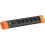 Bachmann CONNECTUS 6xUTE 1x slēdzis 2.0m CEE7/7 Melns/Oranžs (BM005937)