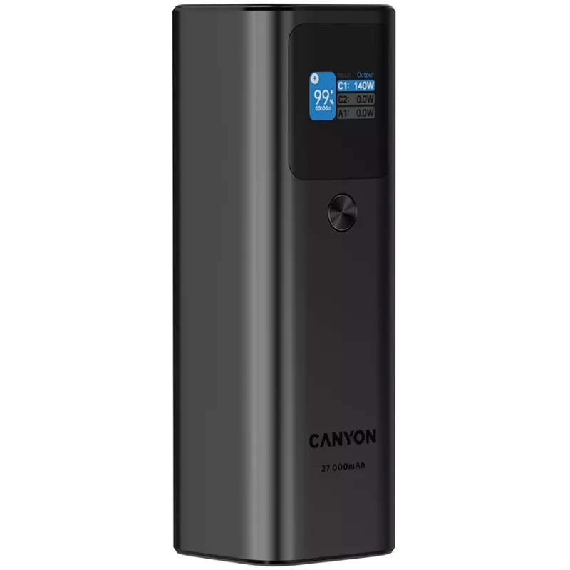 Canyon PB-2010 - Powerbank - Li-Pol - 27.000 mAh - Digitālais displejs - 2xUSB-C + 1xUSB-A - Jauda
