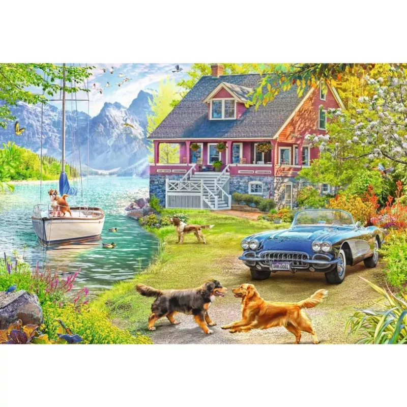 Ravensburger Puzle Feel Well & Puzzle – Vasarnīca pie ezera, 200 gabaliņi