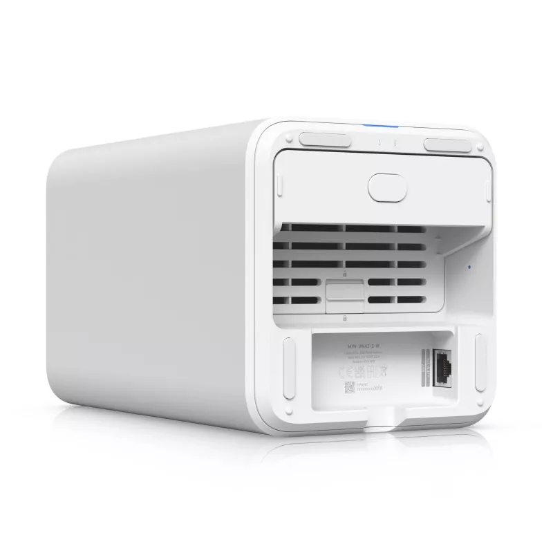 Ubiquiti UNAS-2-W Unifi Nas 2X 3.5 HDD nodalījumi, 2.5GBE, USB-C, POE++ adapteris