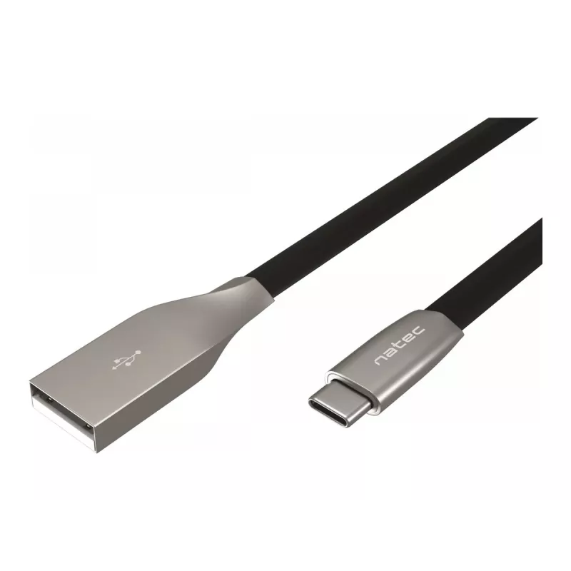 NATEC kabelis USB-C/A 2.0 1m prati 1m melns metāls