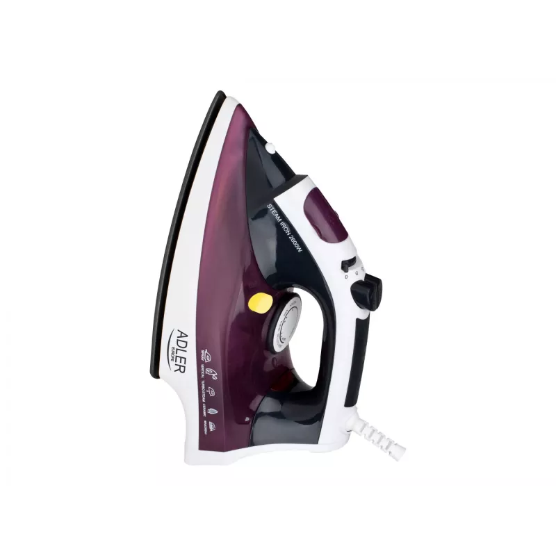 Adler AD 5022 sausais un tvaika gludeklis ar keramikas zoli, violets, 2200 W
