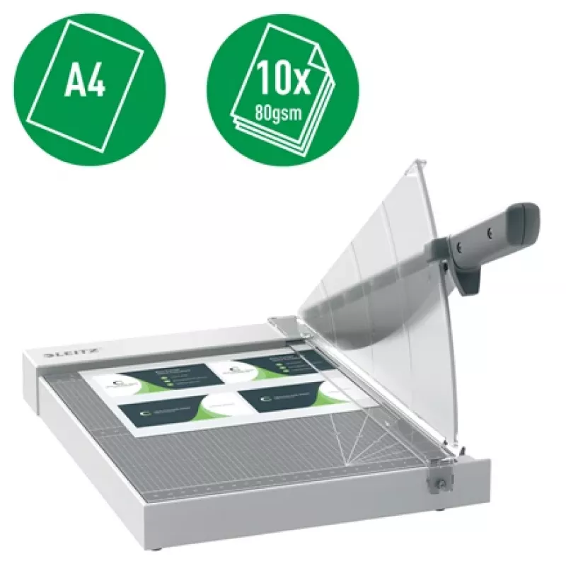 Leitz Precision Home Office papīra grieznis A4, 10 loksnēm, manuāla spīle, nerūsējošais tērauds, A4, 80 g/m², antracīta krāsa