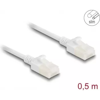 Tīkla kabelis DeLOCK RJ45 Cat.6A spraudnis–spraudnis U/UTP 0,5 m balts