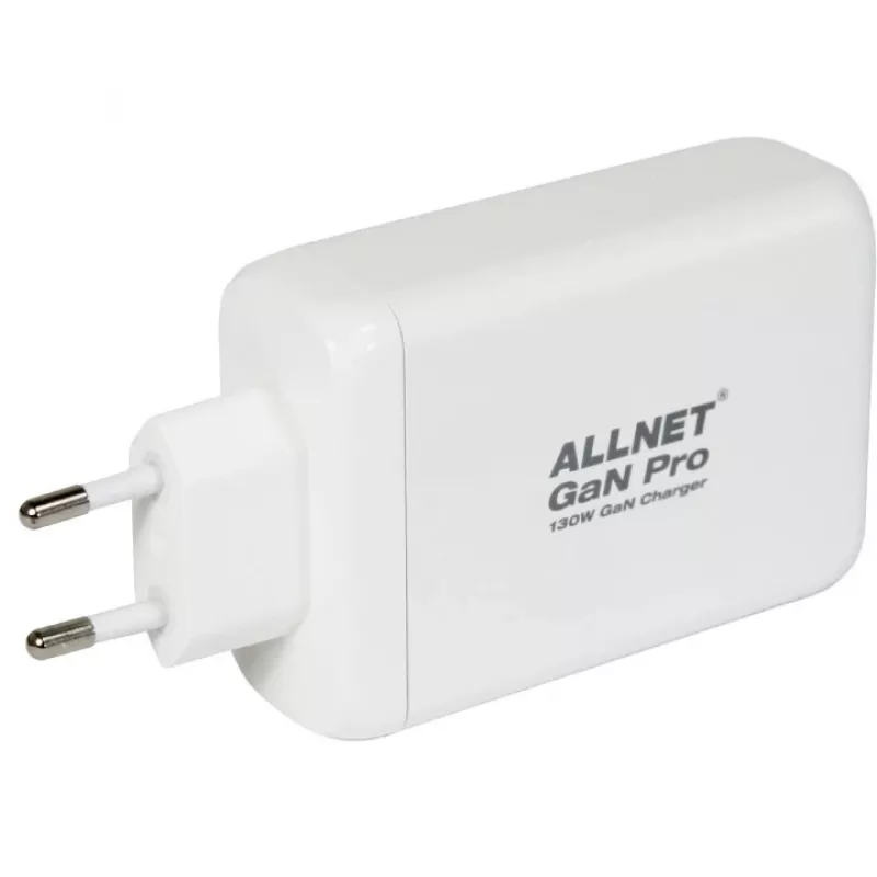 Barošanas bloks ALLNET PSU-GaNPD-USB-1A3C-130W — 130W, 1× USB-A, 3× USB-C