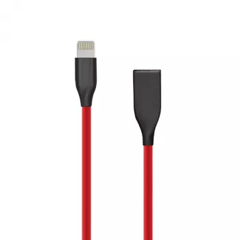 Silicone kabelis USB–Lightning, 2 m (sarkans)