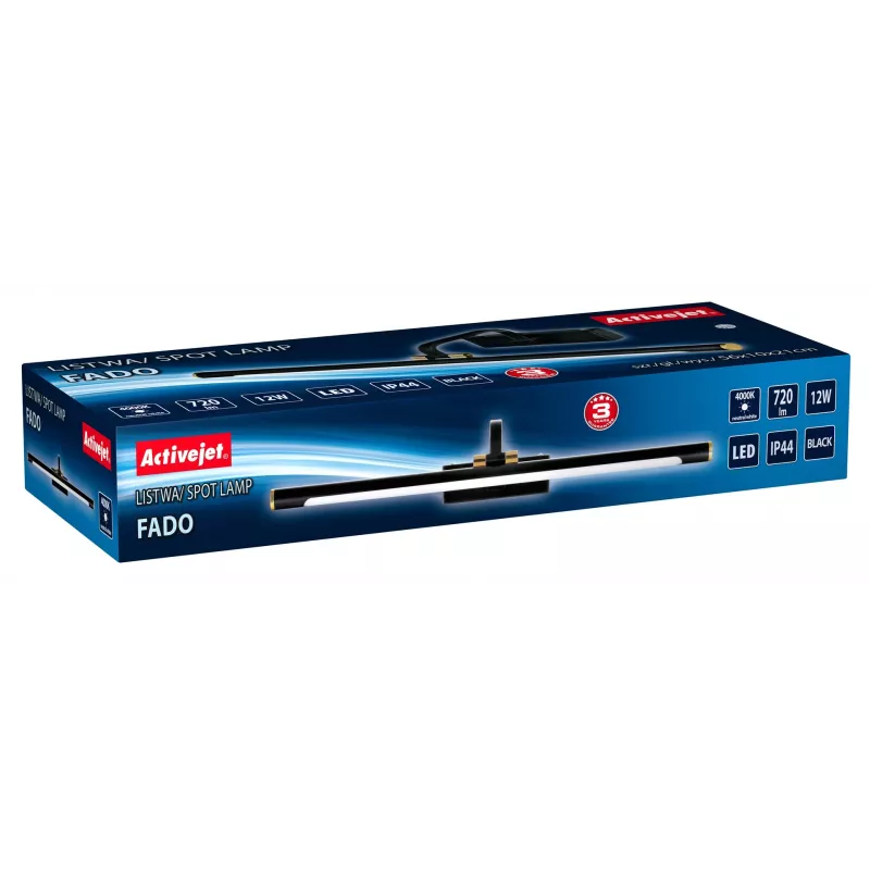 Dekoratīvs sienas gaismeklis ActiveJet AJE-FADO — LED 12W, 720 lm, 4000K, IP44, 560×210×100 mm