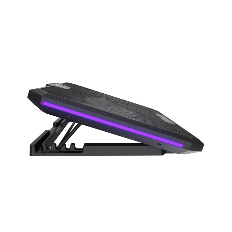 FURY GUNBAI G3 Laptop dzesēšanas paliktnis 14.1–17.3 collām ar 2 ventilatoriem, RGB apgaismojumu, 2× USB