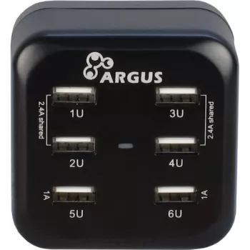 Inter-Tech Argus LS-6US - barošanas bloks - 34 vati - 6,8 A - 6 izvades pieslēgvietas (USB) (88885322)