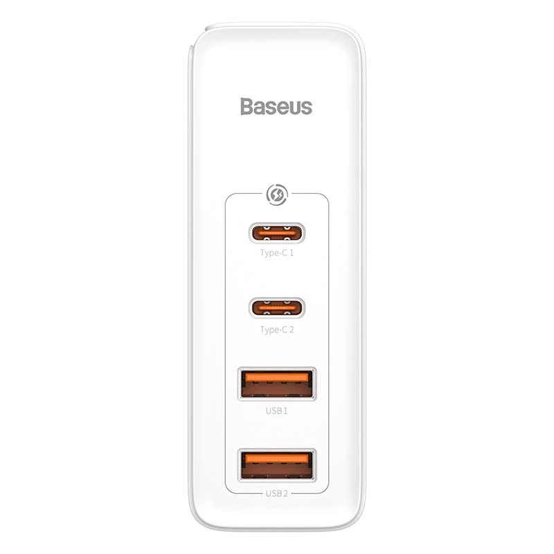 Travel Charger Baseus GaN2 Pro Quick 2x USB + 2x USB-C, 100W, EU (Balts)
