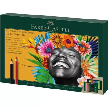 Eļļas bāzes zīmuļu komplekts Faber-Castell Polychromos & Pitt Graphite Matt, 48 gab., daudzkrāsains