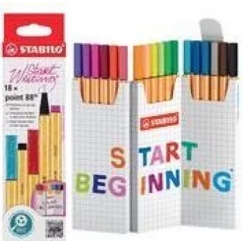 STABILO Fineliner point 88 18 krāsas Smalks uzgalis Daudzkrāsains