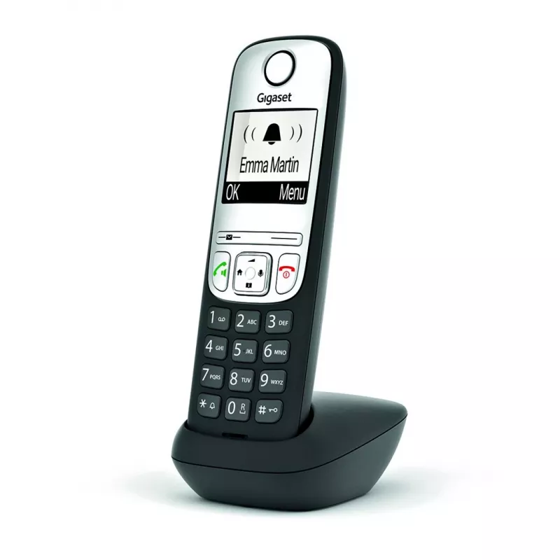 Gigaset A690HX Analog/DECT telefons ar zvanītāja ID, melns, sudrabs