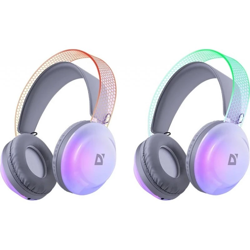 Bezvadu galvas siksnas austiņas DEFENDER Freemotion B651 — binaurālas, slēgtā akustiskā sistēma, 20–20000 Hz, 105 dB, USB-C, AUX