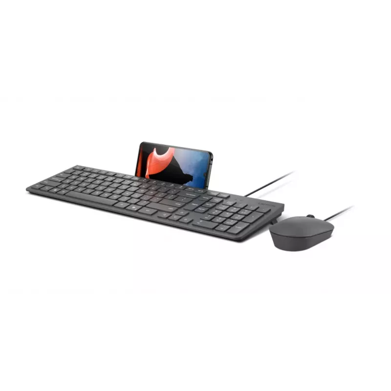 Vadu tastatūras un peles komplekts Lenovo 310 (US English) — pilnizmēra tastatūra, 1,8 m kabelis, 2000 DPI optiskā piemērota abām rokām pele