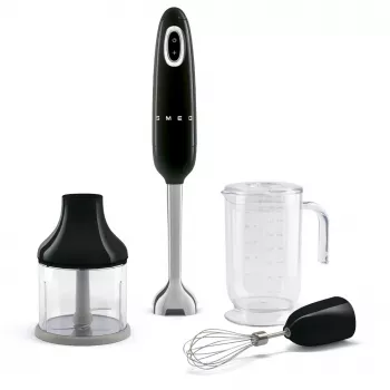 Iegremdējamais blenderis Smeg HBF03BLEU — 700 W rokas blenderis, 1,4 L vārglāze, nerūsējošā tērauda asmens, melns