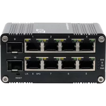 Pārvaldāms gigabitu komutators Exsys EX-62035M-SFP — 8 Gigabit RJ45 + 2 SFP porti, tīmekļa pārvaldība