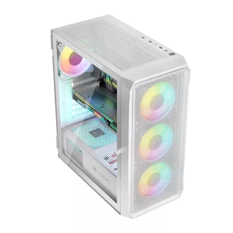Logic PORTOS ARGB MINIDI USB 3.0 korpuss balts