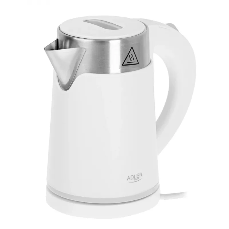 Elektriskā tējkanna Adler AD 1372w — 0,6 L, 800 W, nerūsējošā tērauda korpuss, skārienvadība