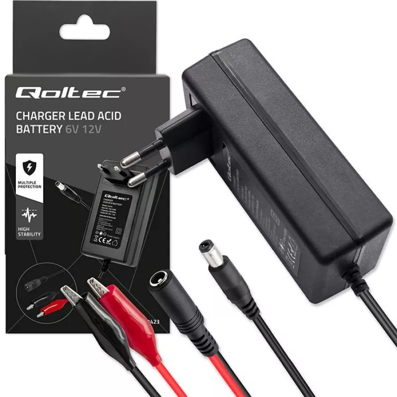 Bateriju lādētājs QOLTEC 52423 AGM/GEL/STD baterijām 6V/12V 1.5A