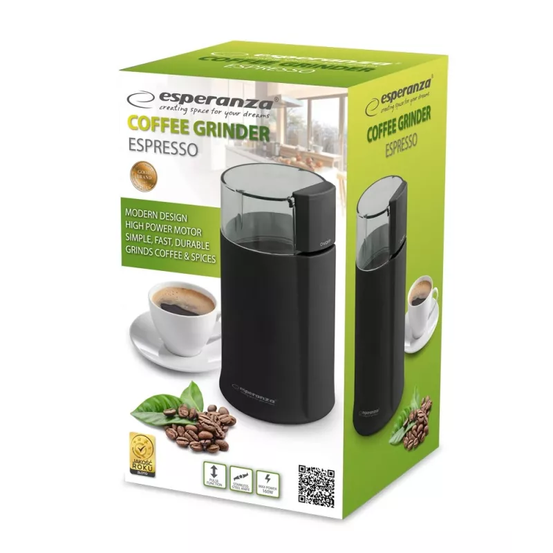 Esperanza EKC001K kafijas dzirnaviņas melnas 160 W