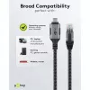Ethernet kabelis USB-C 3.2 Gen2 spraudnis > RJ-45 spraudnis (melns/sudraba, 5 metri, pīts tekstila apvalks)