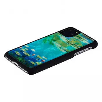 Telefona maciņš iKins iPhone 11 Pro Max — ūdensrožu dizains, melns