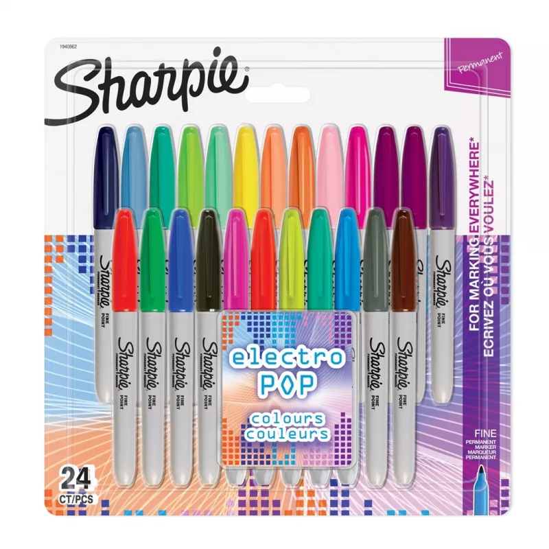 Smalkais marķieris Sharpie Fine 24 gab. Daudzkrāsains
