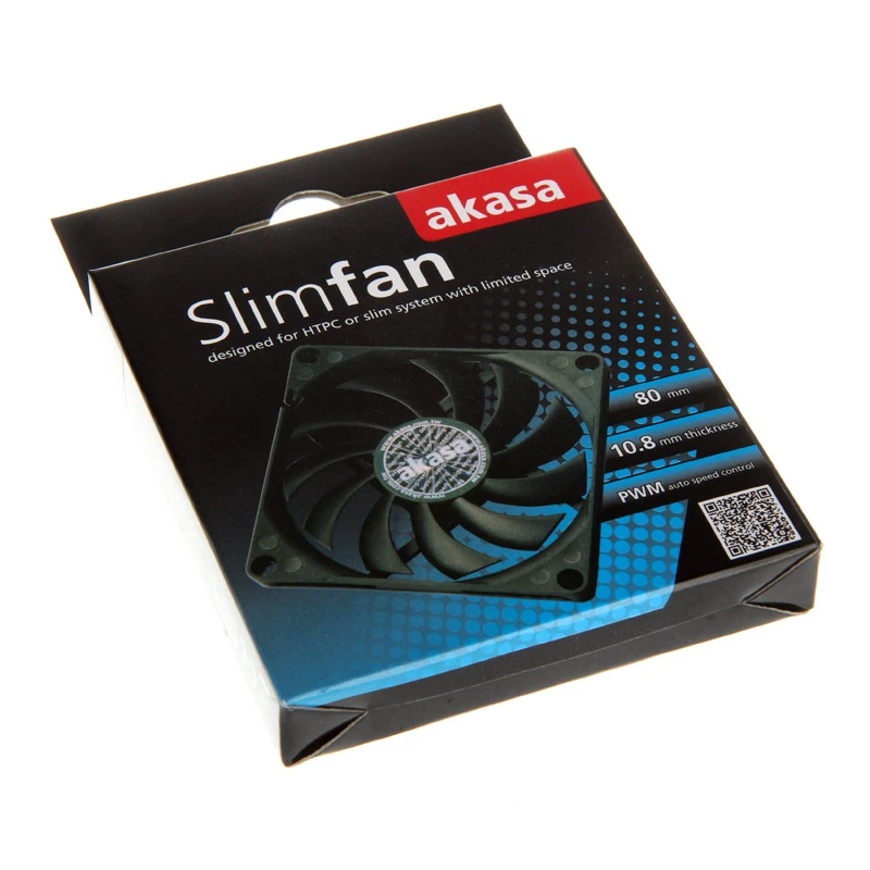 AKASA AK-FN076 80 mm korpusa ventilators - melns