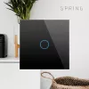 Skārienjutīgs slēdzis Spring One Way Glass Melns — modelis 0 vienpola skārienvadība stikla virsma