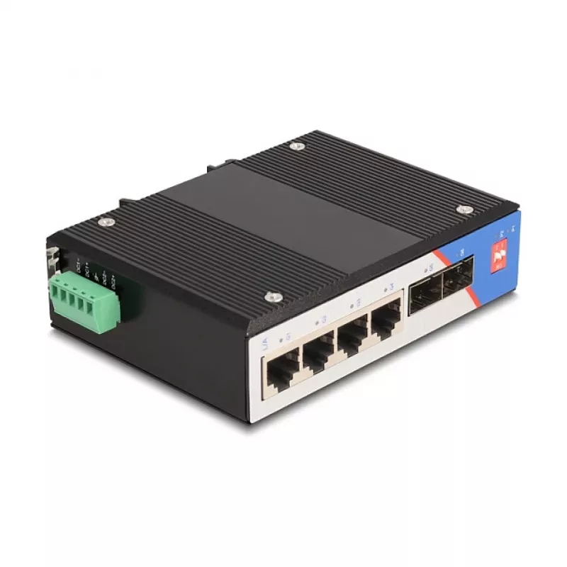 Nepārvaldāms slēdzis DeLOCK 88015 Gigabit Ethernet 4 porti melns
