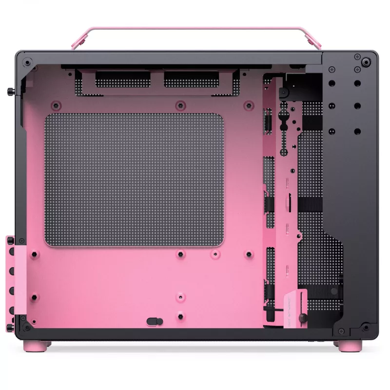 Jonsplus MATX Handle Case Z20 Melns-Pink – Mini/Micro/Flex-ATX korpuss ar pārnēsāšanas rokturi