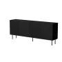 Kumode cama meble LUCCA 4D, 200×40×80 cm, melna, skaidu plātnes korpuss