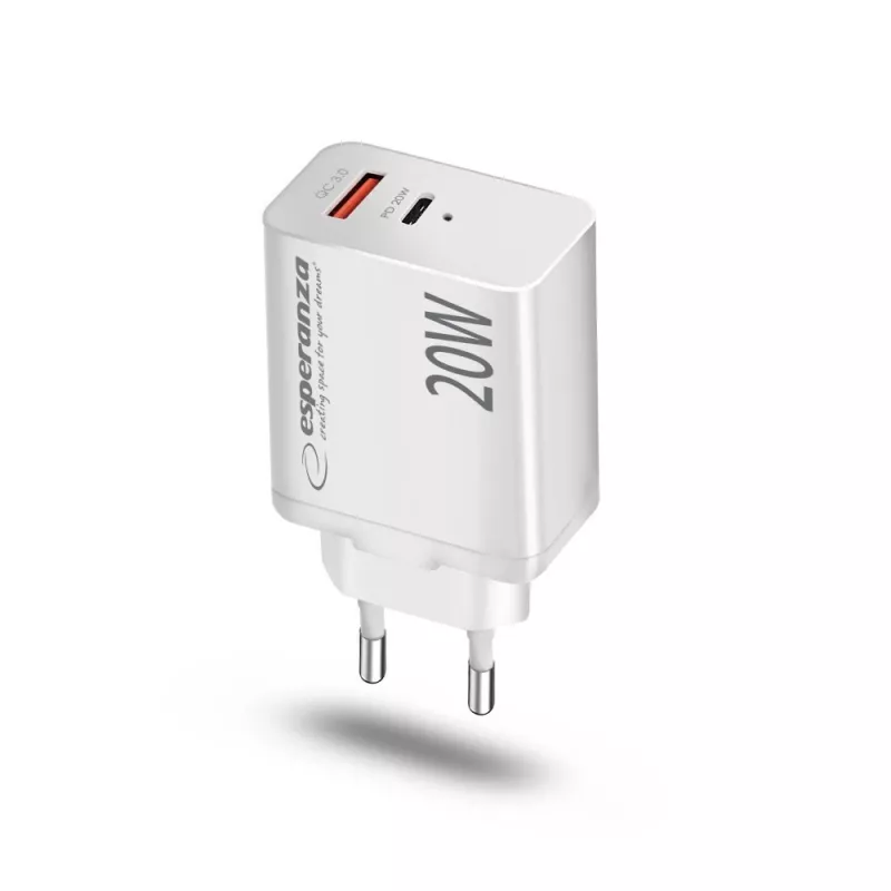 Esperanza EZC105W tīkla lādētājs 20W Balts