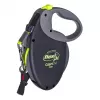 Izvelkamā saite Flexi NEON GIANT M — 8 m lentes pavada, maks. noslodze 25 kg, ergonomisks rokturis, melns/dzeltens